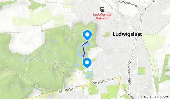 Kartenausschnitt Grotte im Schlosspark Ludwigslust
